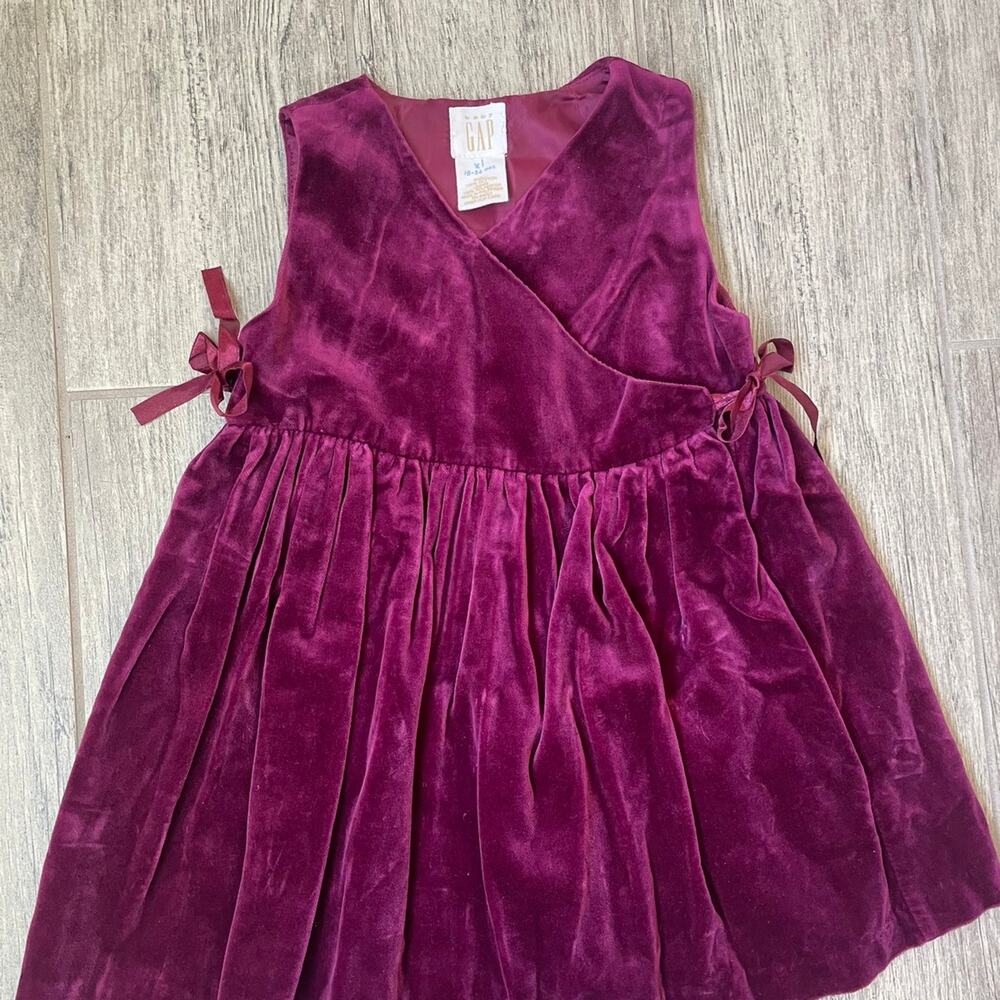 Baby Gap girls purple velvet wrap dress - 18-24 mos.